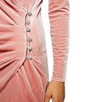 TopShop Dusky Pink Velvet Ruched Mini Dress  UK 10