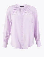 M&S Collection Pale Lilac Smock Neck Blouse UK 8