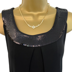 Fenn Wright Manson Black Sequin Neck Dress UK 8