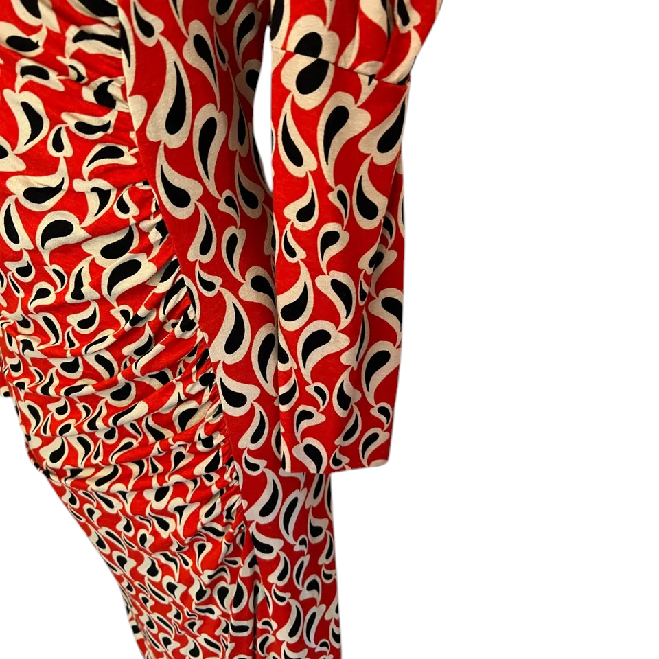 Kate Cooper Red Ruched Stretch Jersey Dress UK 14