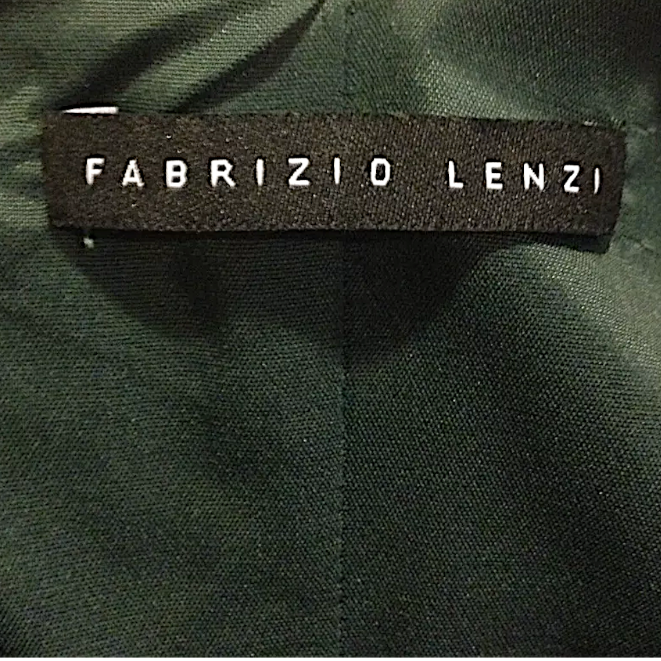 Fabrizio Lenzi Dark Green Stretch Satin Dress UK 8