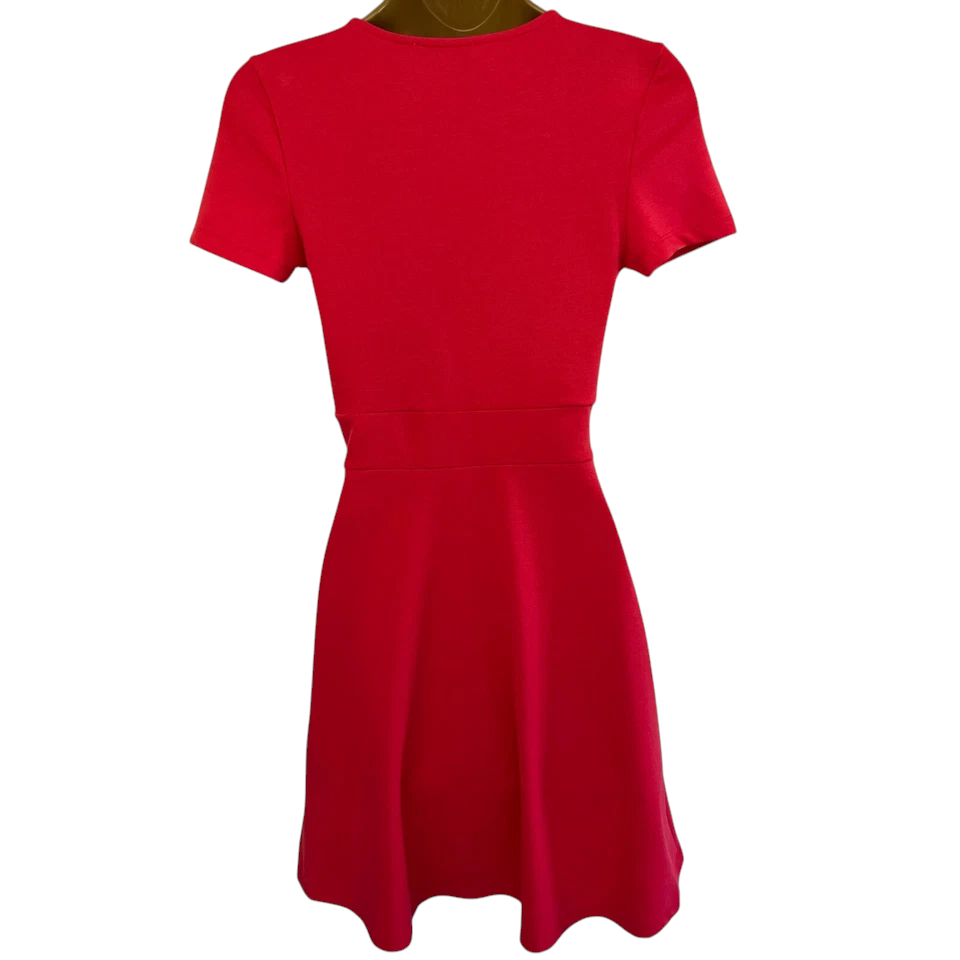 Zara Hot Pink Short Sleeve Skater Dress UK 10