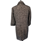 M&S Autograph Vintage Black Tweed Faux Leather Trim Coat UK 16