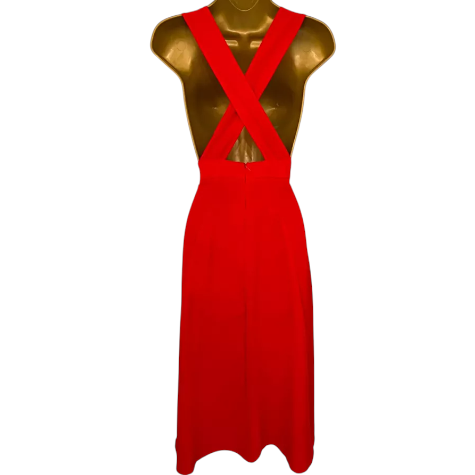Nasty Gal Lipstick Red Cross Back Dress UK 6