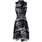 Coast Black Ivory Silk Print Fit & Flare Dress  UK 8