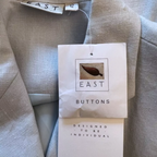 East Pale Blue Linen Longline Jacket UK 12