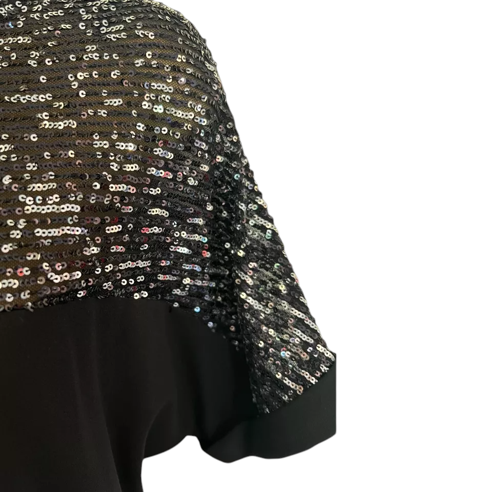 Dorothy Perkins Black Glitter Dress UK 12