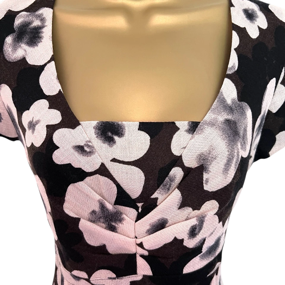 Fenn Wright Manson Black & Ivory Floral Dress UK 12
