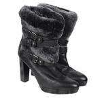Russell & Bromley X Stuart Weitzman Buckle Faux Fur Lined Boots UK 5