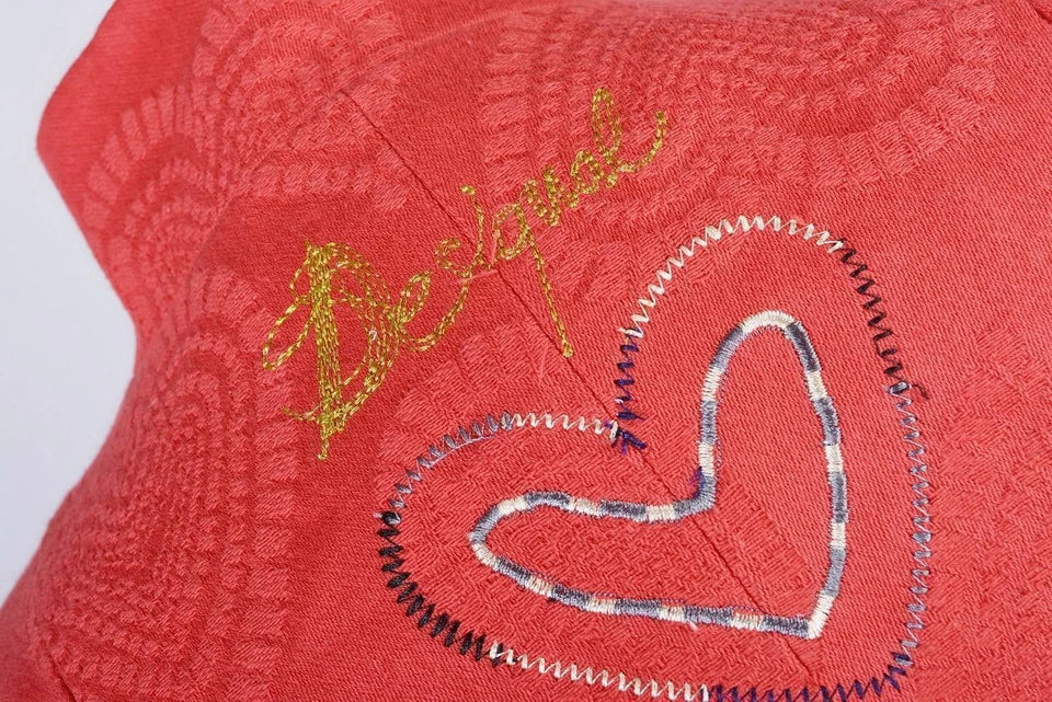 Desigual RARE Y2K Red Heart Embroidered Coat UK 18