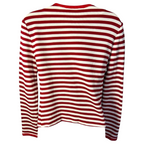 Marella Red & White Striped Cotton Linen Knit Jacket UK 14
