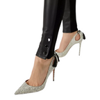 Pure Collection Black Faux Leather Stud Trousers UK 20