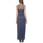 Whistles Narcisse Petrol Blue Lace Maxi Dress UK 10