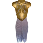 Next Grey Cobweb Backless Strappy Dress UK 12