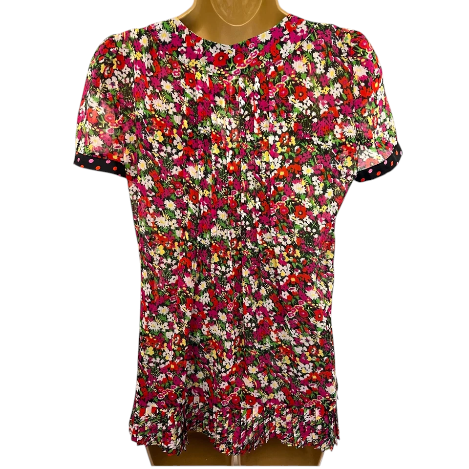 Next Multicoloured Floral Spotted Tie Top UK 8