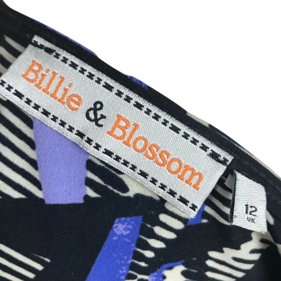 Dorothy Perkins Black Blue Geometric Dress UK 12
