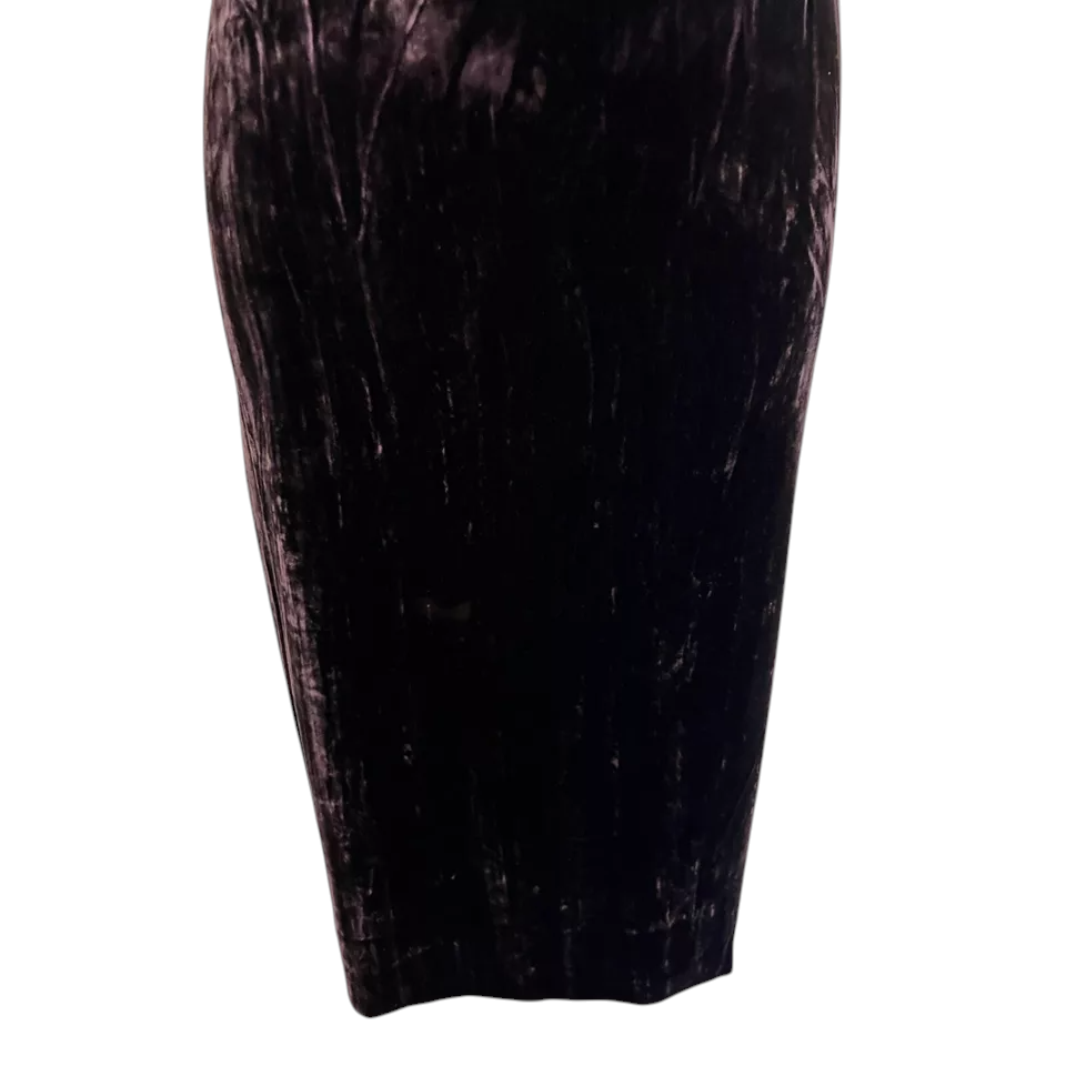 Precis Petite Plum Crushed Silk Velvet Sleeveless Evening Dress UK 10