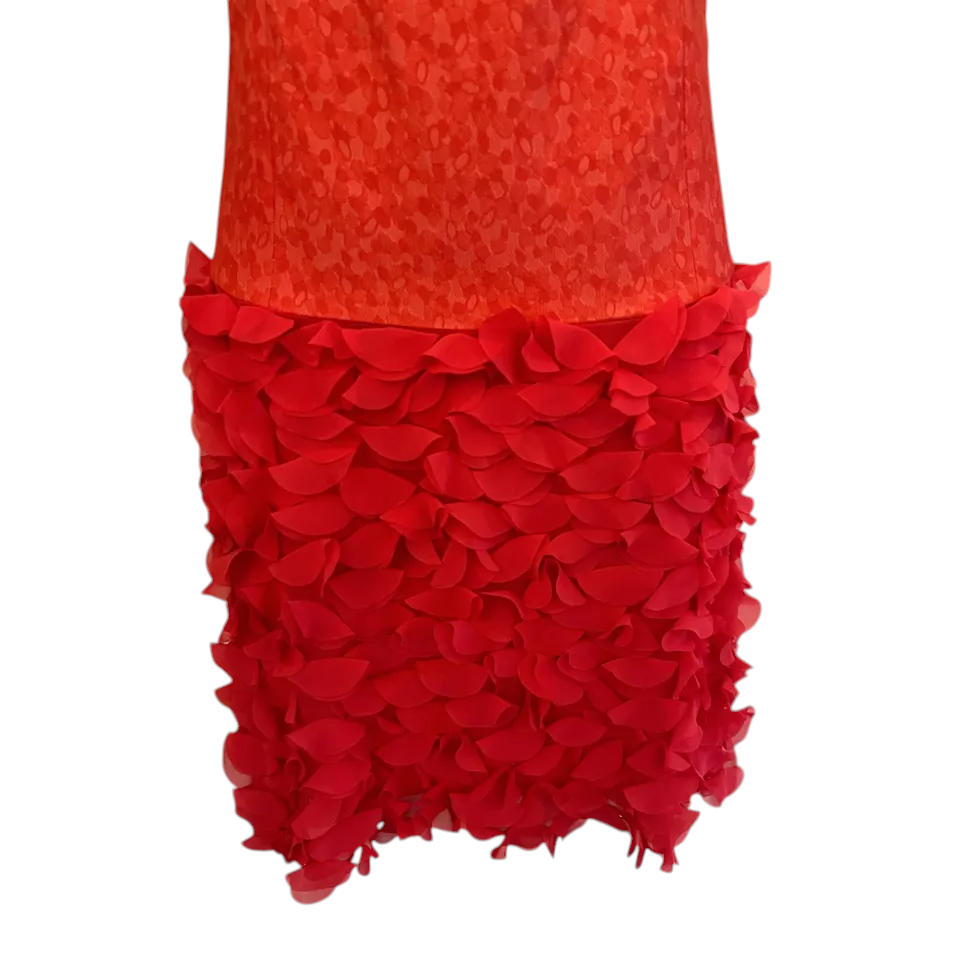 Coast Coral Jacquard Ruffle Skirt Bodycon Mini Dress  UK 8