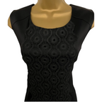 InWear Jet Black Satin Lace Panel Dress UK 12