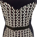 Markus Lupfer Thick Jersey Navy Sequin Bodycon Dress UK 8