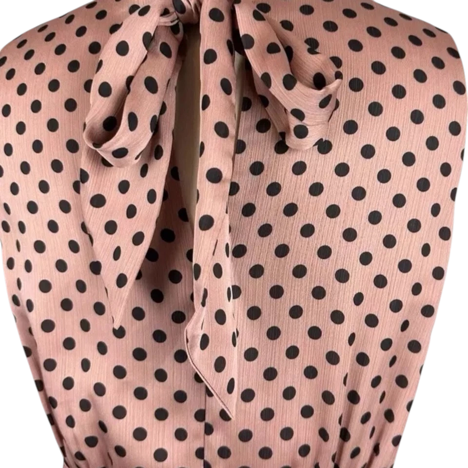 Ted Baker Dusky Pink Polka Dot-Print Dress UK 12