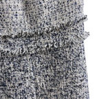 Fenn Wright Manson Geneva Navy Ivory Frayed Tweed Dress UK 16