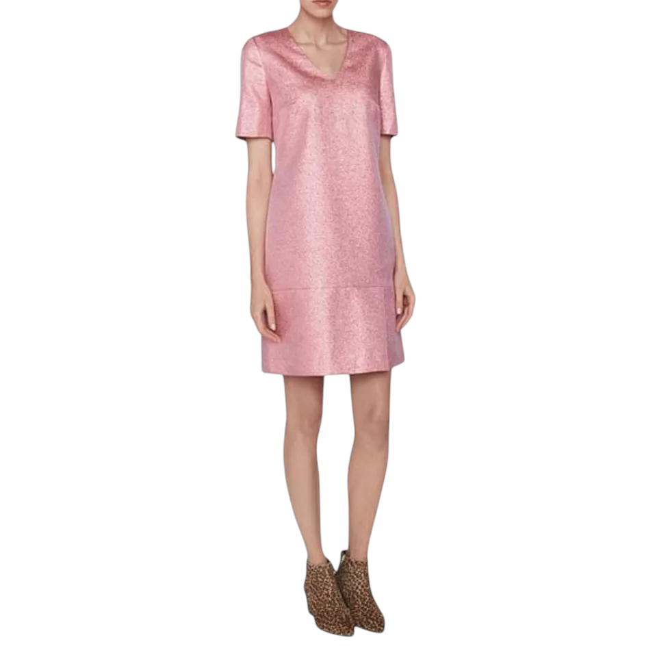 L.K. Bennett Thulani Rose Pink Sherbert Short Sleeve Tunic Dress UK 6