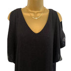 Billie & Blossom Petite Black Sequin Cold Shoulder Dress UK 8