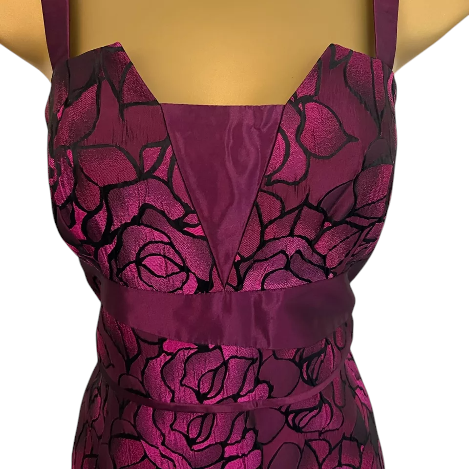 Luis Civit Pink Purple Floral Dress UK 10/12