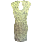 Numph Lime Yellow Grey Cotton Sleeveless Summer Shift Dress UK 12