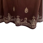 E-vie Vintage Y2K Brown Cotton Silver Embroidered Skirt UK 10