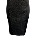 InWear Jet Black Satin Lace Panel Dress UK 12