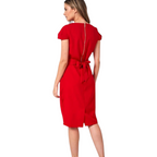 Marc Angelo Red Cap Sleeve Tulip Dress UK 14