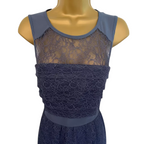 Whistles Narcisse Petrol Blue Lace Maxi Dress UK 10