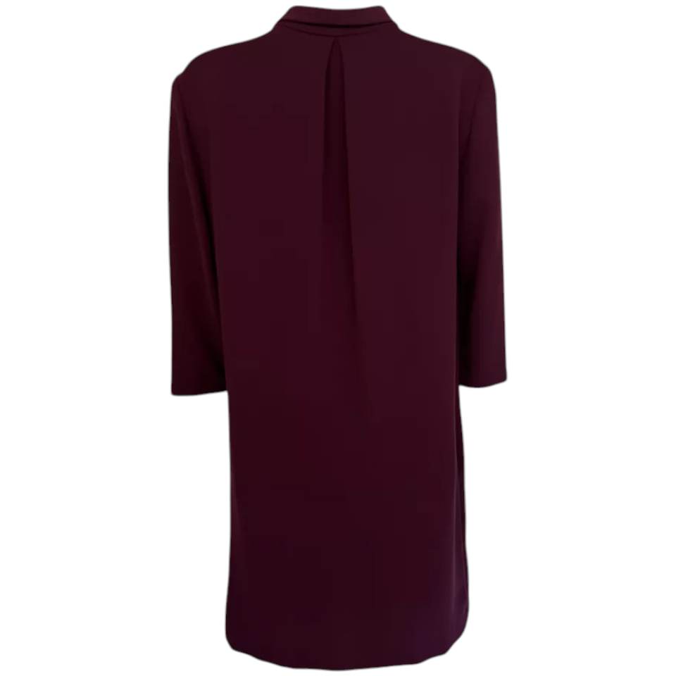 Jaeger Maroon Crepe Oversize Dress UK 6