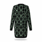 Basler Vintage 90's Long Black & Lime Green Cotton Cardigan UK 10