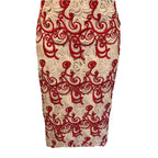 Alice + Olivia Red Ivory V Back Occasion Dress UK 14