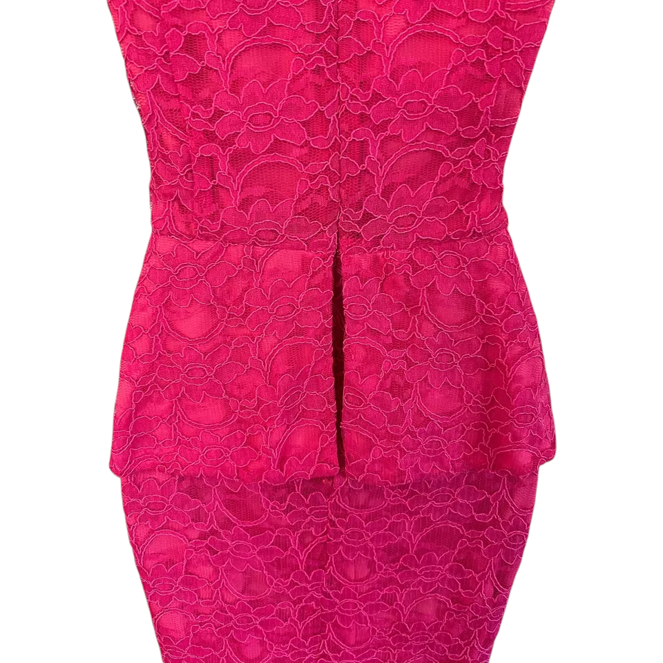 Joseph Ribkoff Vintage Pink Lace Peplum Occasion Dress UK 10