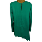 Stradivarius Emerald Green Silky Asymmetric Top UK 10/12