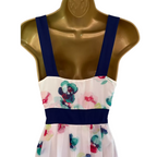 Monsoon White Chiffon Multi Coloured Floral Dress UK 10