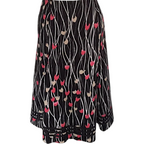 Minuet Black Cotton Tulip Print Flared Skirt UK 12