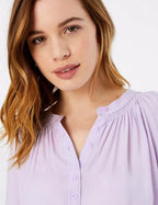 M&S Collection Pale Lilac Smock Neck Blouse UK 8