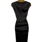 InWear Jet Black Satin Lace Panel Dress UK 12
