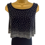 Joseph Ribkoff Navy Silver Beaded Dress Suit UK 12