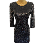 Topshop Black Teardrop Sequin Backless Mini Dress UK 6