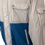 Topman Vintage Pale Grey & Blue Padded Zip Jacket Size M