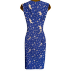 Hobbs Cornflower Blue & White Floral Organza Dress UK 10