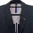 Stones Mens Navy Linen Slim Fit Jacket UK 46