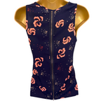 Topshop Silky Navy Racer Back Top  UK 10