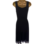 Teatro Black Nude Soft Mesh Beaded Dress UK 10